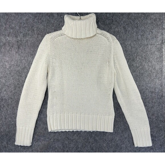 J.Crew Turtleneck Sweater Women’s Large Ivory Thick Knit - Picture 4 of 8